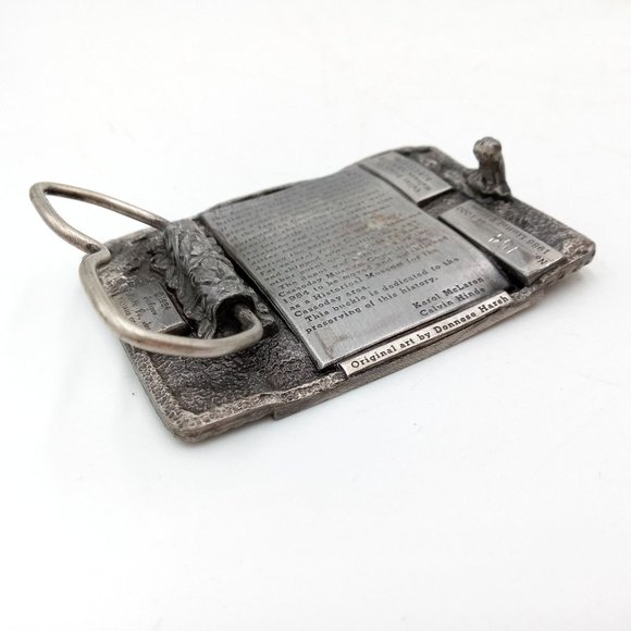 ATSF Train Depot Belt Buckle Cassoday KS 1985 Prairie Queen Festival Vintage - Picture 9 of 10